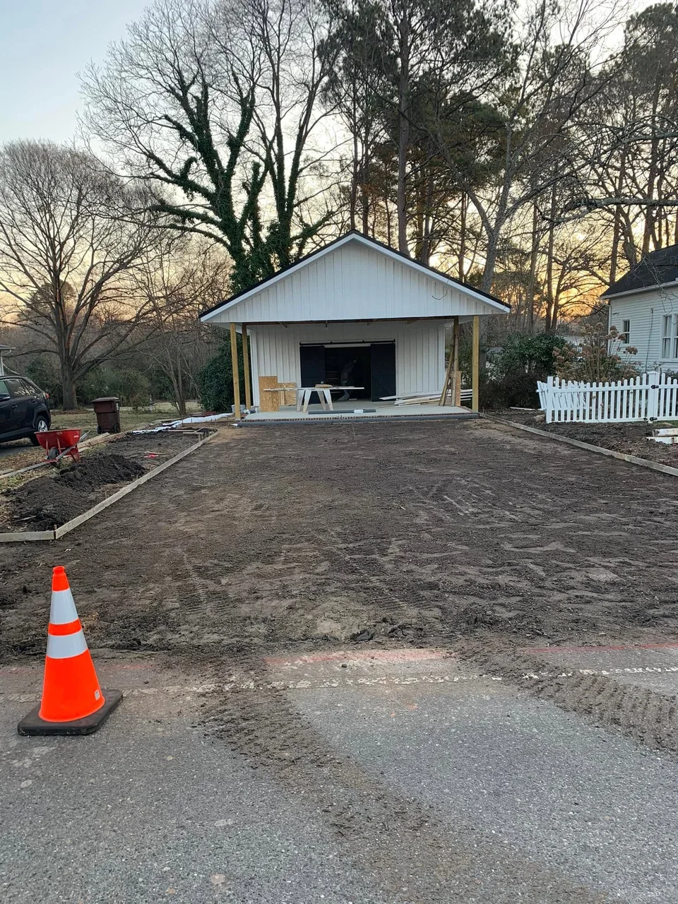 Driveway preparation and forming before a pour