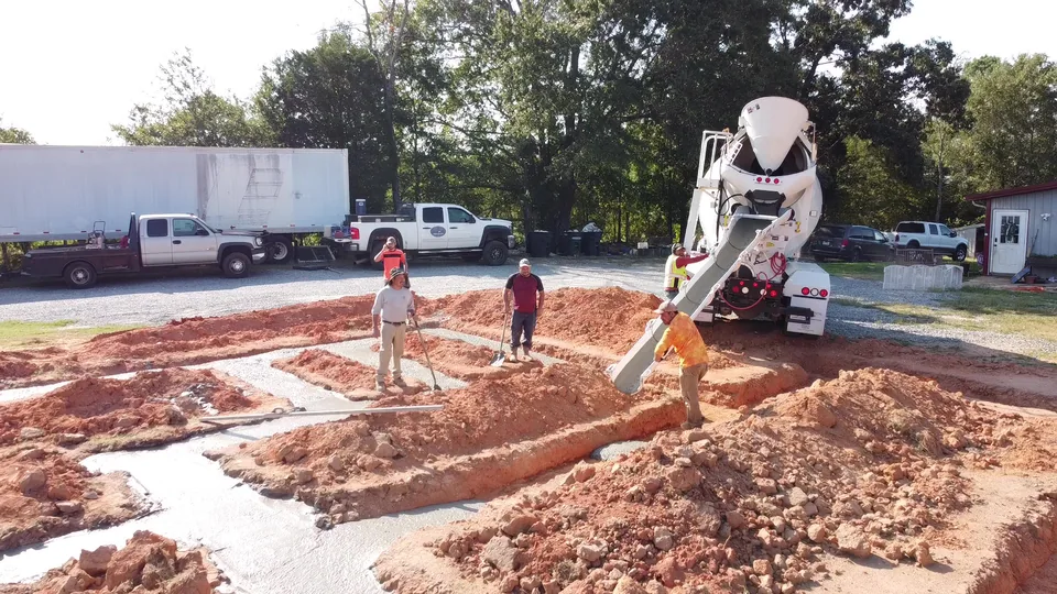Concrete footing pour for a foundation project by Chuy's Concrete Finishing