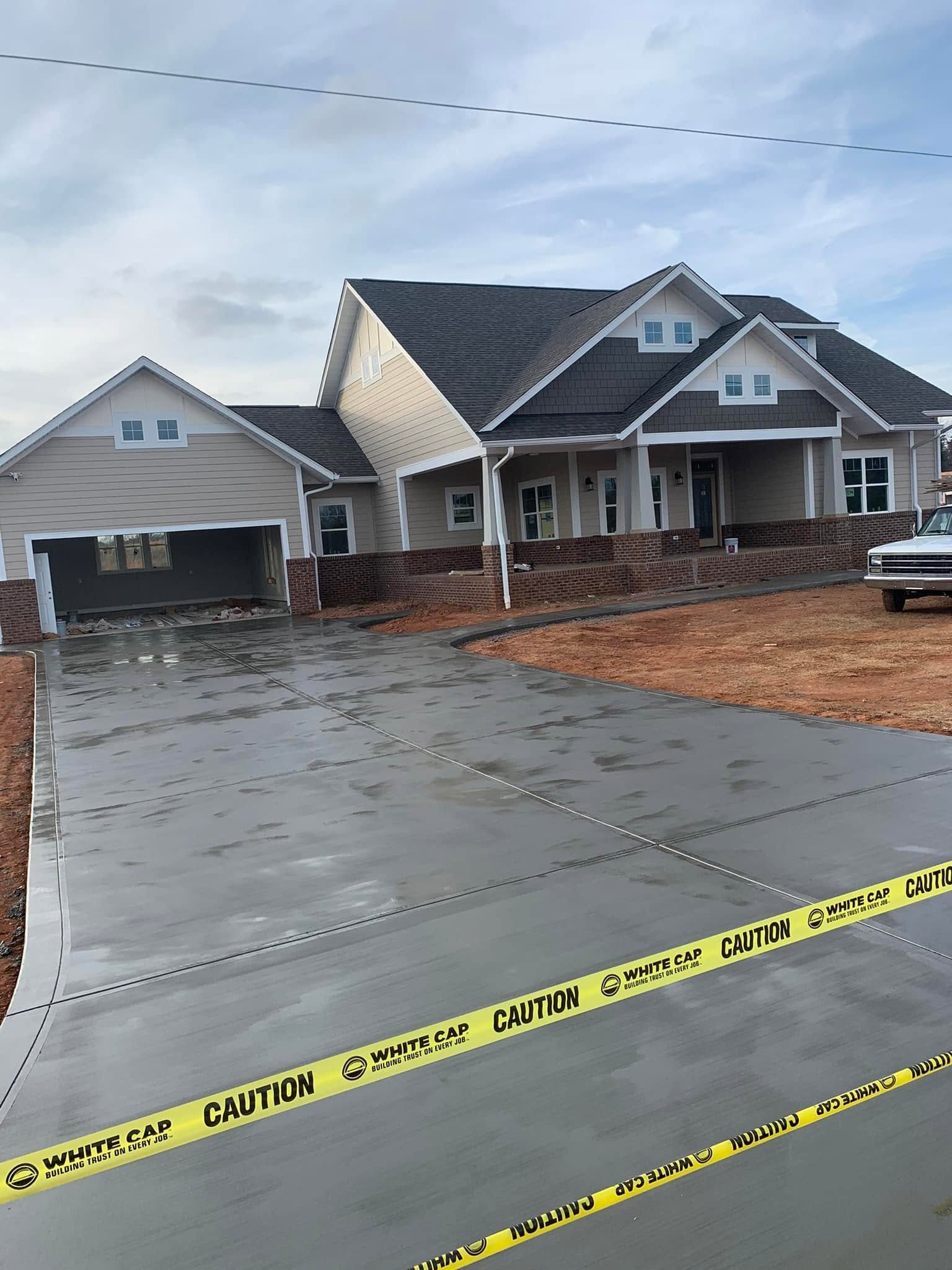 New residential concrete driveway in Shelby, NC