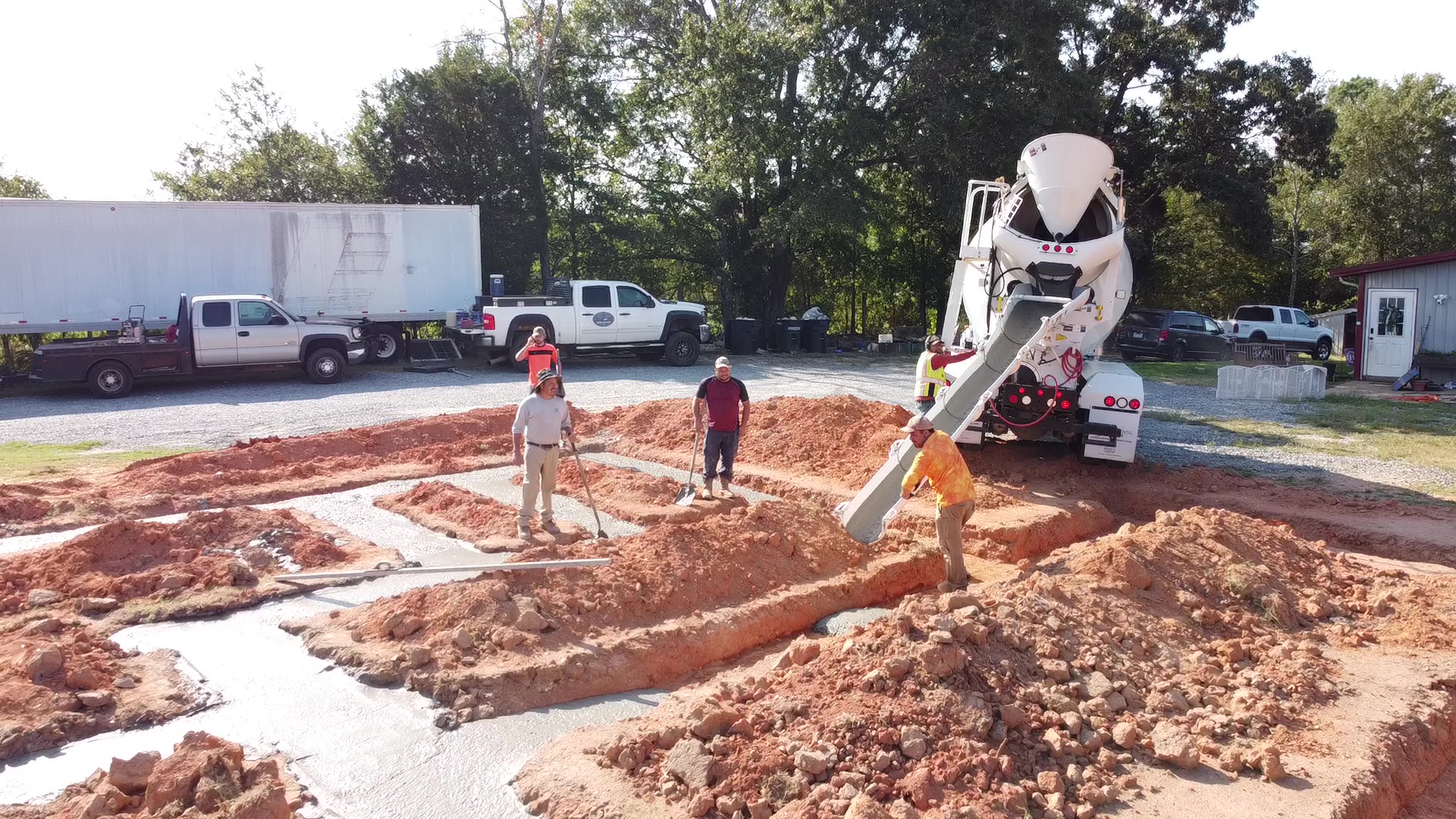 Concrete footing pour for a foundation project by Chuy's Concrete Finishing