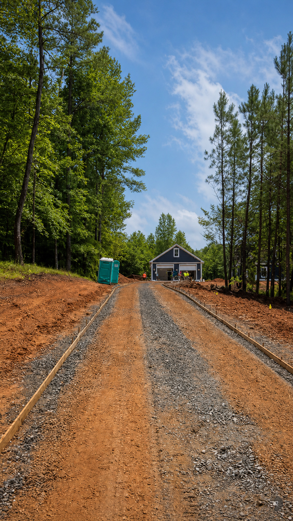 Concrete driveway prepared for a new pour