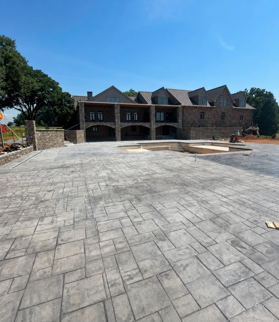 Large decorative stamped concrete project